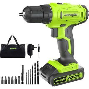 Cordless Drill, 20V Power Drill set with Battery & charger, Drill Bits& Tool Bag